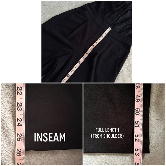 NWT Express Halter Lace Pieced Cutout Evening Cocktail Jumpsuit Solid Black - Picture 16 of 17